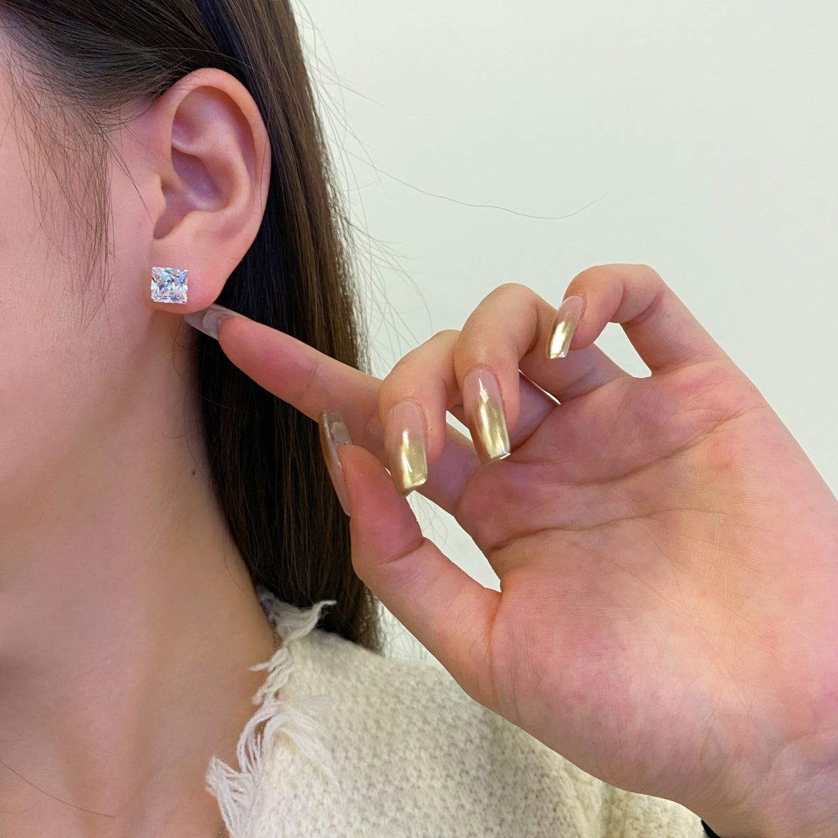 [Rosla]Ornate Square Shape Earrings