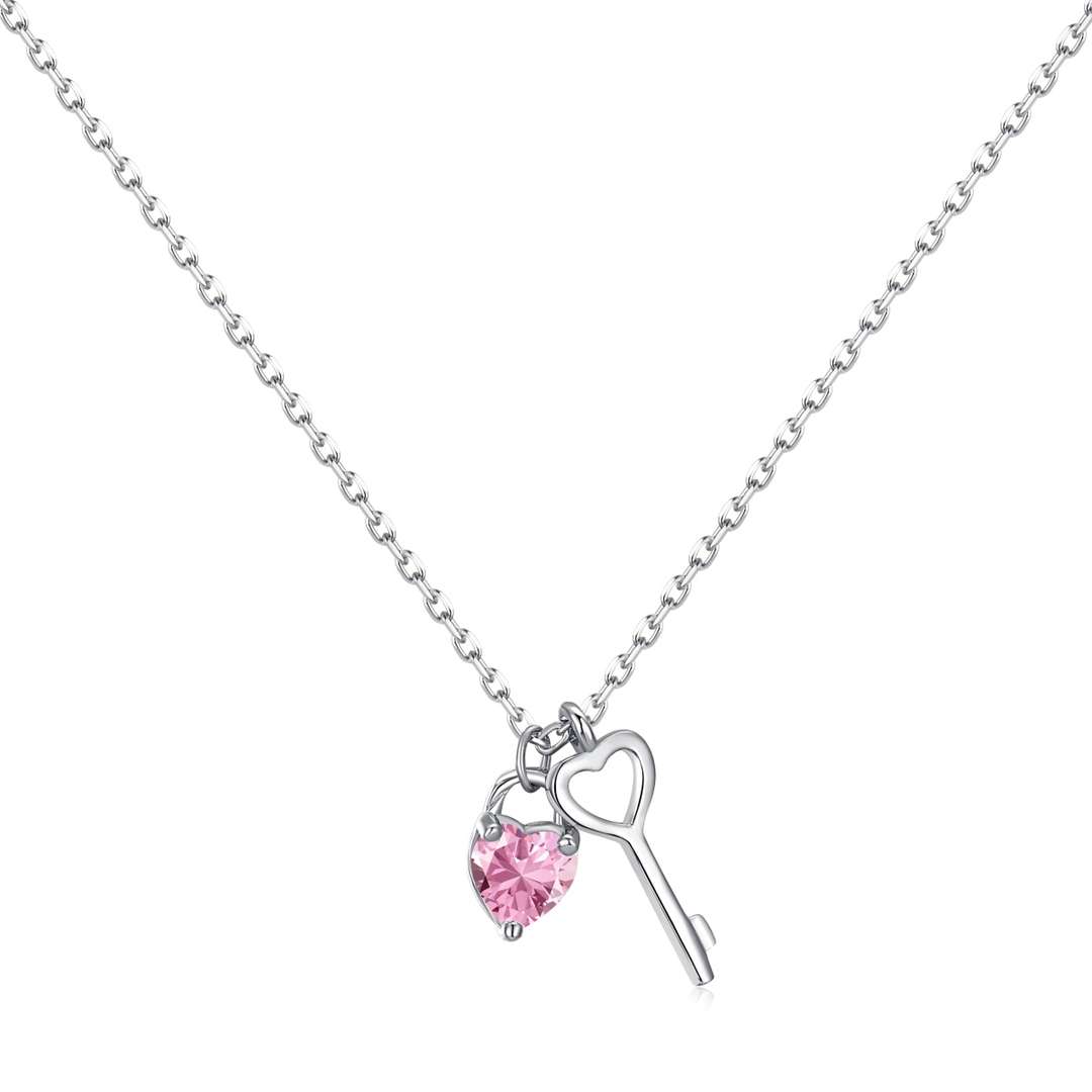 [Rosla]Unique Heart Shape Key Pendent Necklace