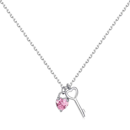 [Rosla]Unique Heart Shape Key Pendent Necklace