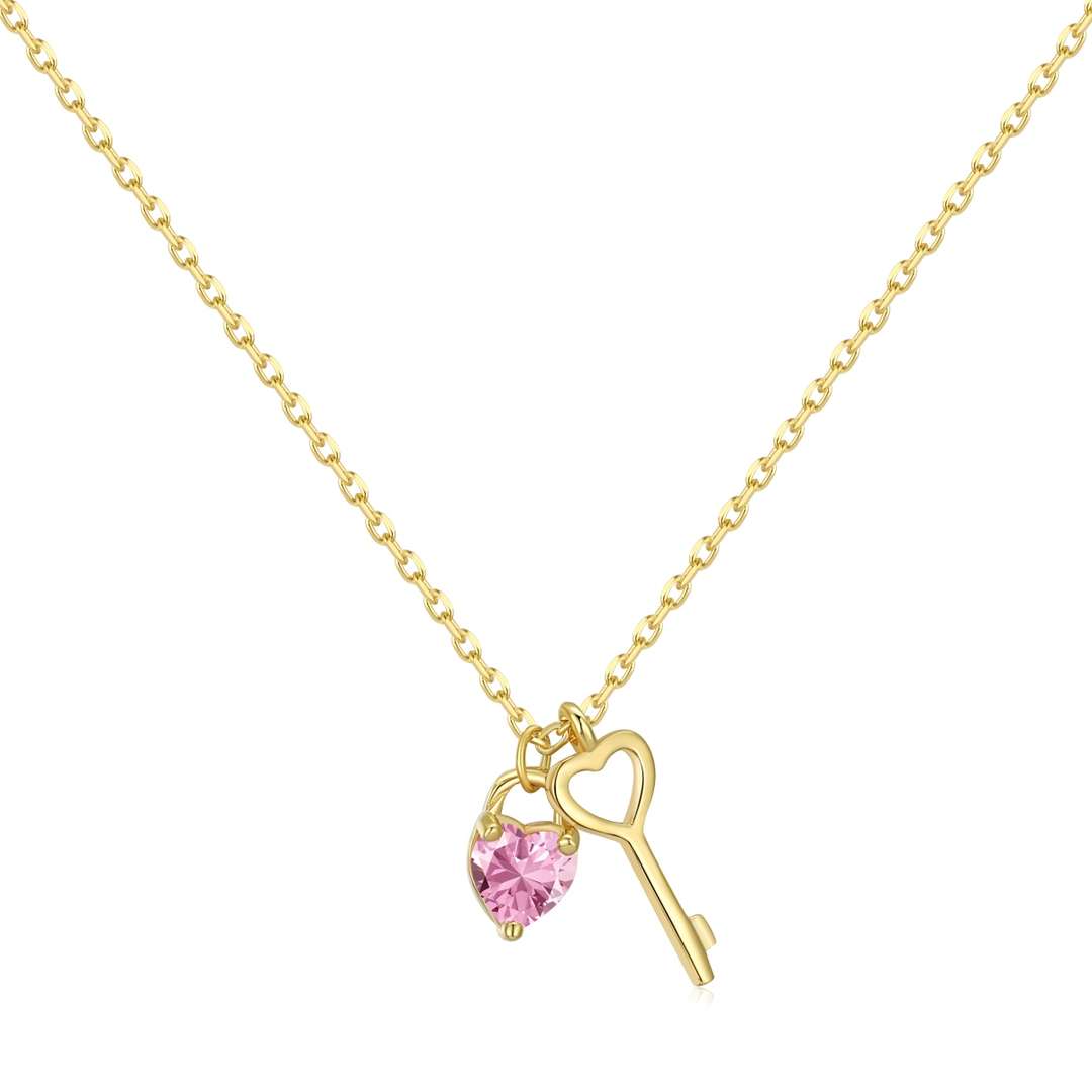 [Rosla]Unique Heart Shape Key Pendent Necklace