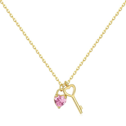 [Rosla]Unique Heart Shape Key Pendent Necklace