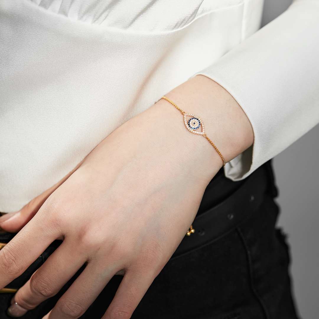 [Rosla]Dazzling Eye Shape Necklace