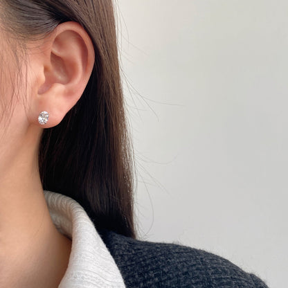 [Rosla]Oval Classic Dignified Elegant Earrings