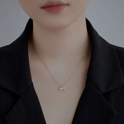 [Rosla]Unique Heart Shape Key Pendent Necklace