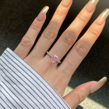 [Rosla]2.0 Carat Dazzling Sparkling Radiant Cut Party Ring