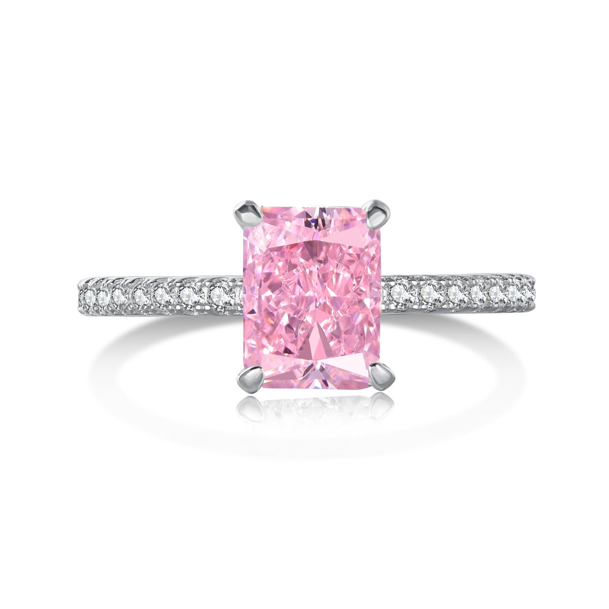 [Rosla]2.0 Carat Dazzling Sparkling Radiant Cut Party Ring