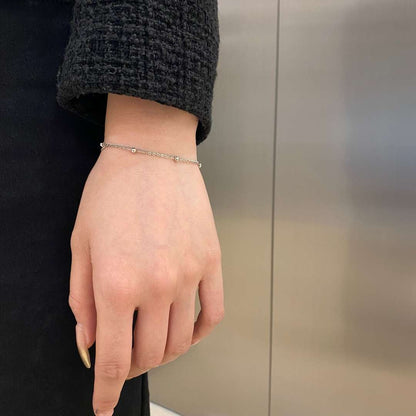 [Rosla]Delicate Bead Double Layer Bracelet