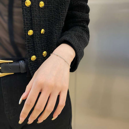 [Rosla]Delicate Bead Double Layer Bracelet