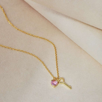 [Rosla]Unique Heart Shape Key Pendent Necklace