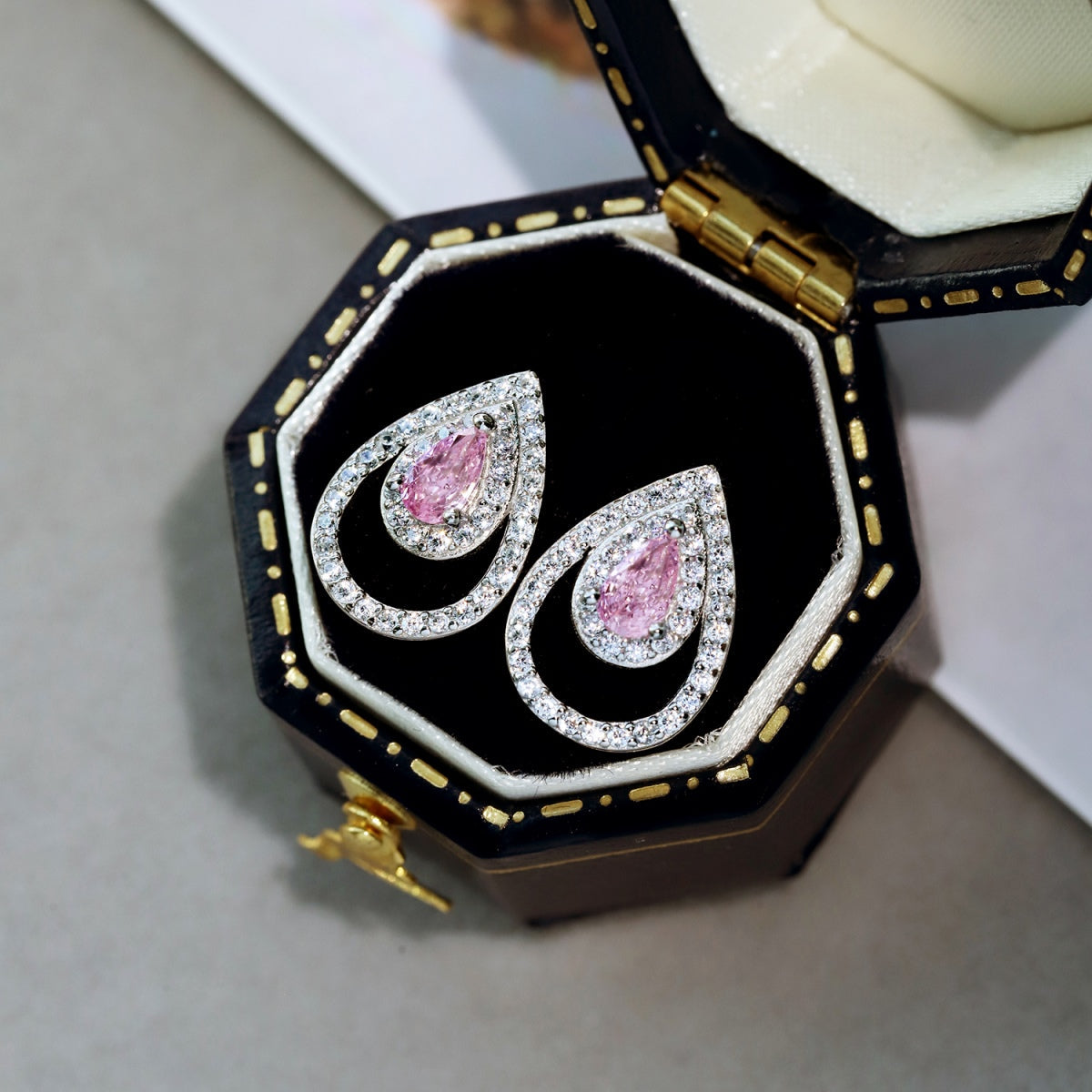 [Rosla]Sparkling Delicate Water Drop Shape Daily Earrings