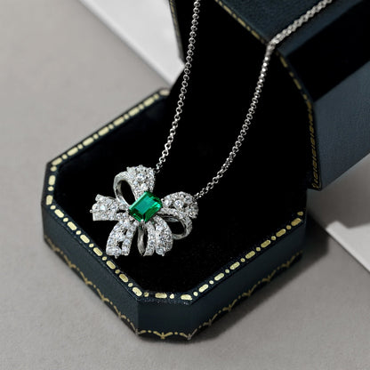 [Rosla]Luxurious Flower Shape Emerald Cut Necklace