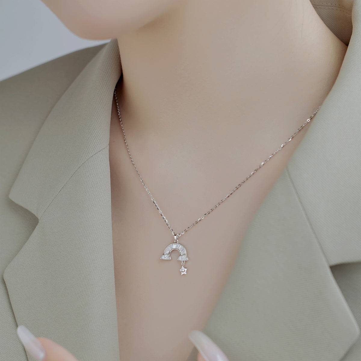 [Rosla]Unique Rainbow Star Necklace