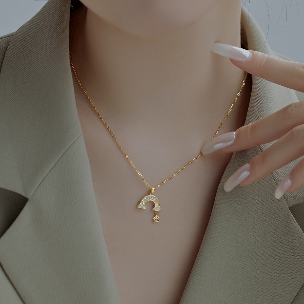 [Rosla]Unique Rainbow Star Necklace