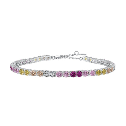 [Rosla]Radiant Colorful Round Cut Tennis Bracelet
