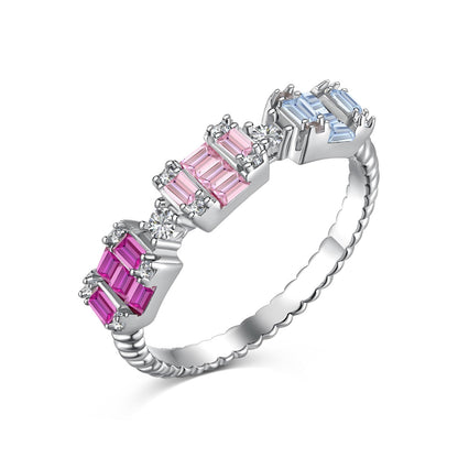 [Rosla]Unique Colorful Emerald Cut Party Ring