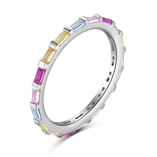 [Rosla]Exquisite Multicolored Emerald Cut Daily Ring