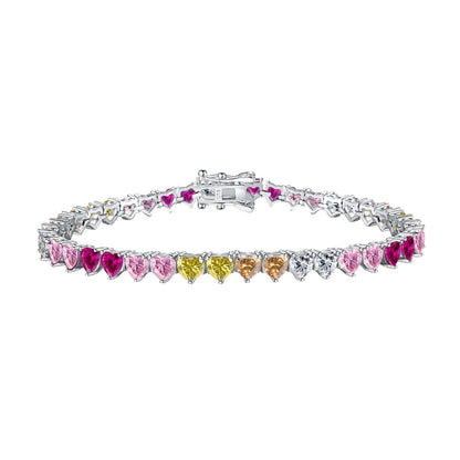[Rosla]Luxurious Colorful Romantic Heart Shape Lover Bracelet