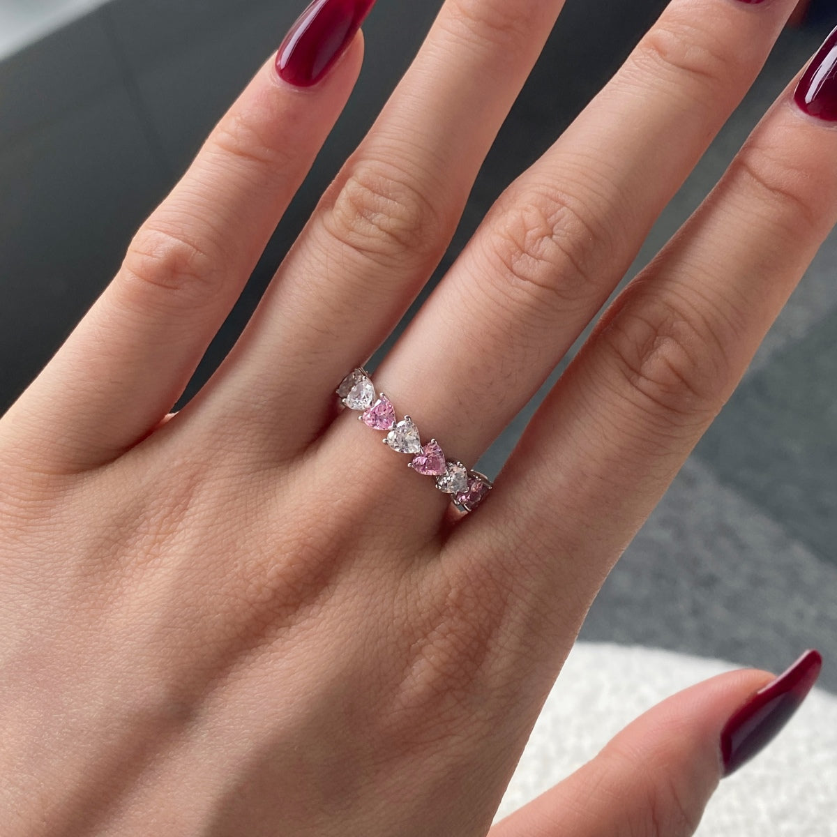 [Rosla]0.25 Carat Radiant Romance Heart Cut Lover Ring