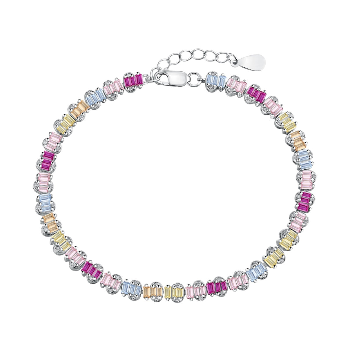 [Rosla]Delicate Colorful Emerald Cut Party Bracelet