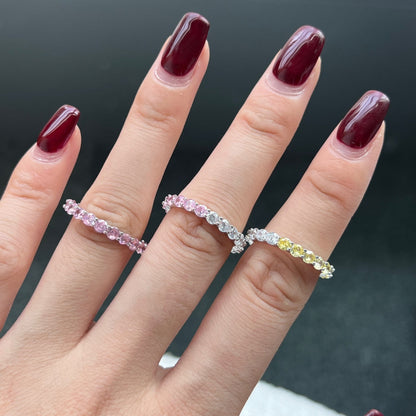 [Rosla]Sparkling Round Cut Tennis Ring