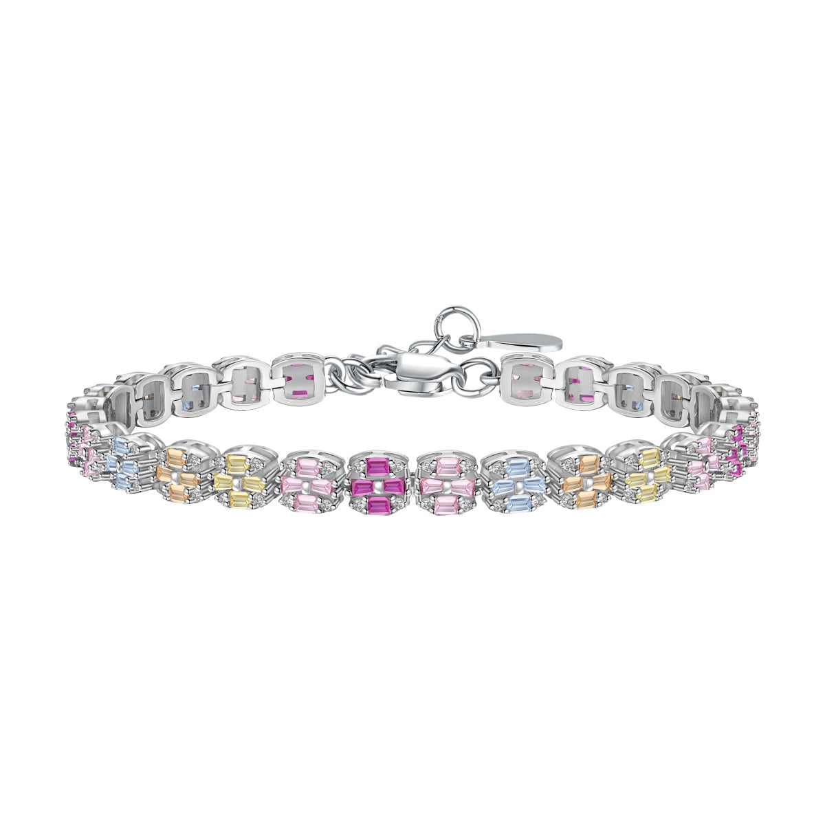 [Rosla]Delicate Colorful Emerald Cut Daily Bracelet