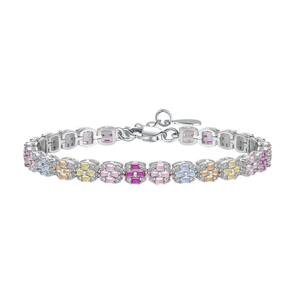 [Rosla]Delicate Colorful Emerald Cut Daily Bracelet