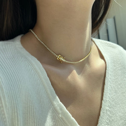 [Rosla]Delicate Round Shape Tennis Necklace