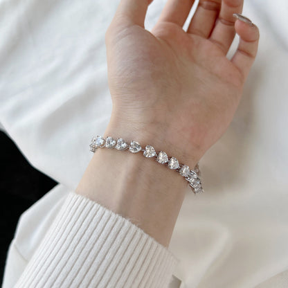 [Rosla]0.75 Carat Elegant Romantic Heart Shape Lover Bracelet