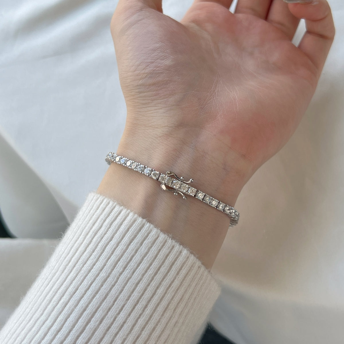 [Rosla]Dainty Charming Round Cut Tennis Bracelet
