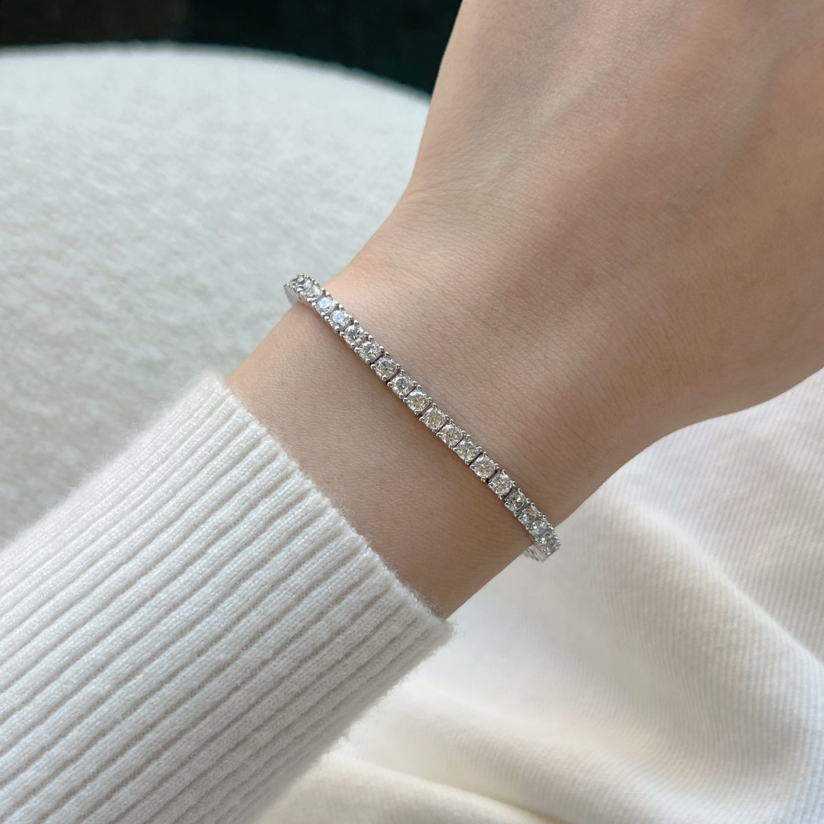 [Rosla]Dainty Charming Round Cut Tennis Bracelet
