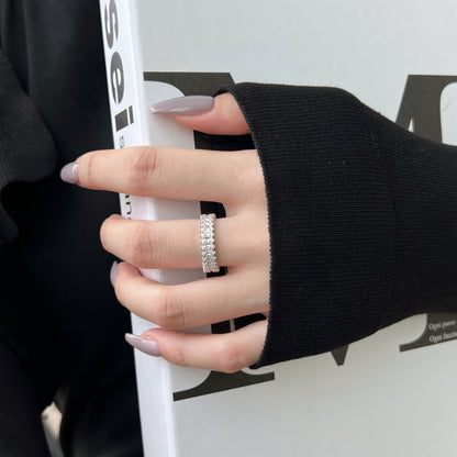 [Rosla]Splashy Ornate Emerald Cut Cocktail Ring