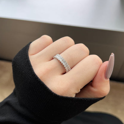 [Rosla]Splashy Ornate Emerald Cut Cocktail Ring