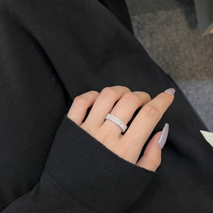 [Rosla]Splashy Ornate Emerald Cut Cocktail Ring