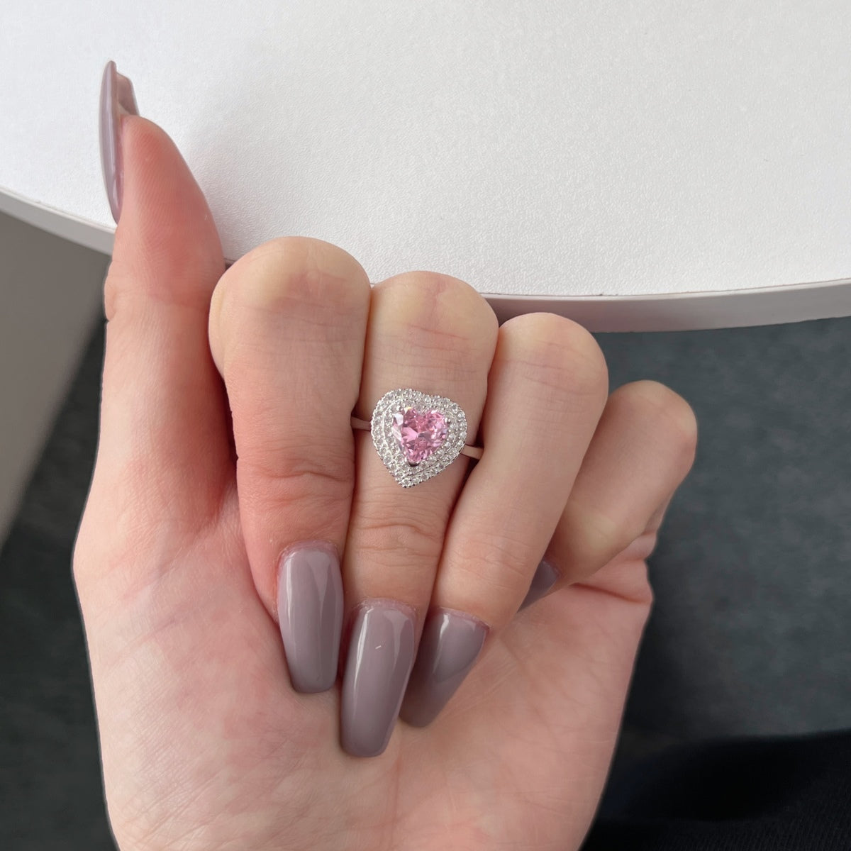 [Rosla]Delicate Ebullient Heart Shape Wedding Ring