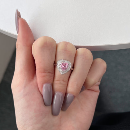 [Rosla]Delicate Ebullient Heart Shape Wedding Ring