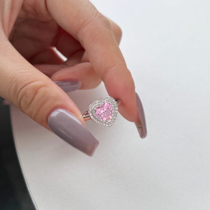 [Rosla]Delicate Ebullient Heart Shape Wedding Ring