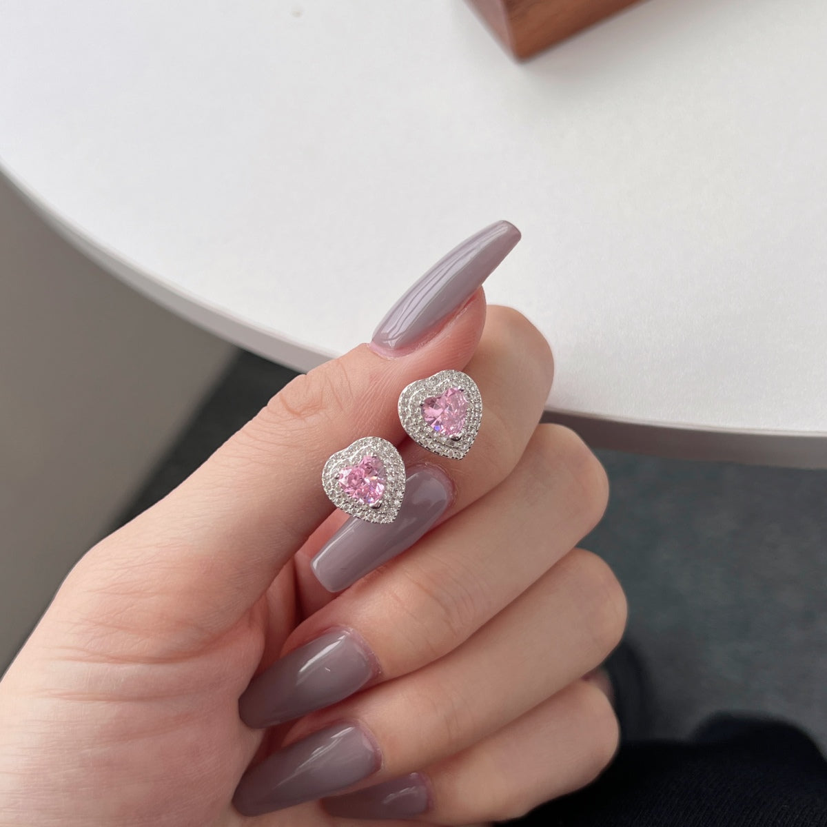 [Rosla]Dazzling Heart Shape Lover Earrings