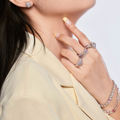 [Rosla]Delicate Ebullient Heart Shape Wedding Ring