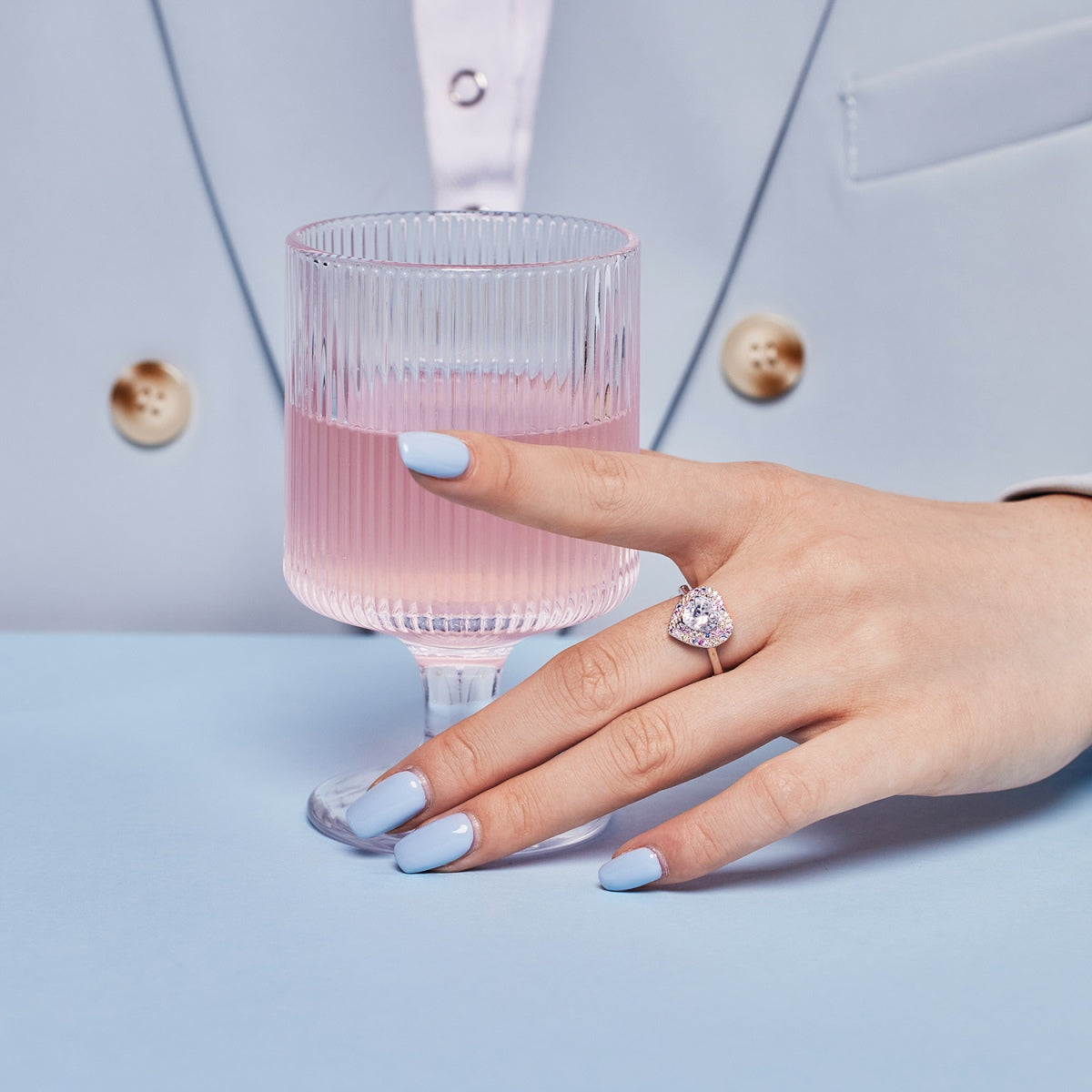 [Rosla]Delicate Ebullient Heart Shape Wedding Ring