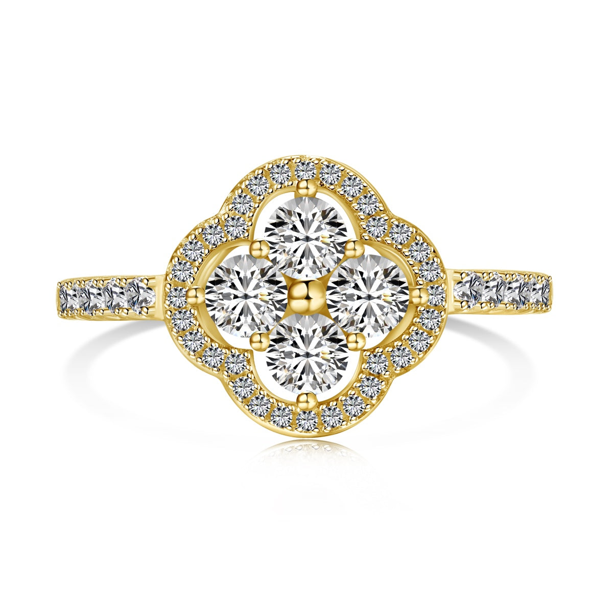 [Rosla]Four Leaf Clover Flower Design Ring