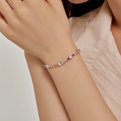 [Rosla]Romantic Heart Shape Round Cut Lover Bracelet