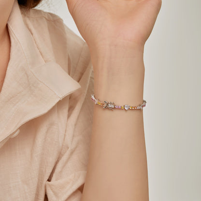 [Rosla]Romantic Heart Shape Round Cut Lover Bracelet