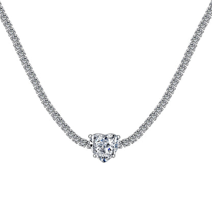 [Rosla]2.0 Carat Sparkling Tennis Heart Cut Necklace