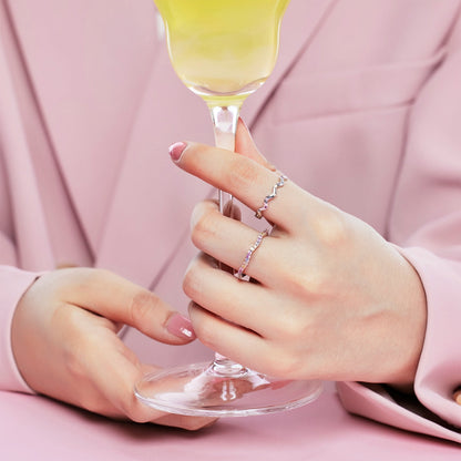 [Rosla]Dainty Colorful Round Cut Party Ring
