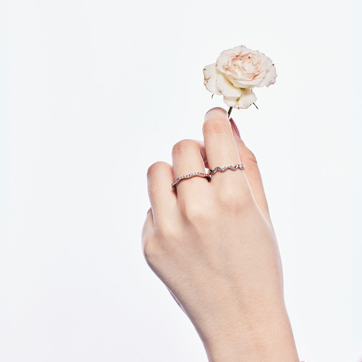 [Rosla]Dainty Colorful Round Cut Party Ring