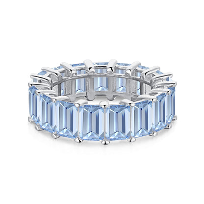 [Rosla]0.75 Carat Elegant Emerald Cut Tennis Ring