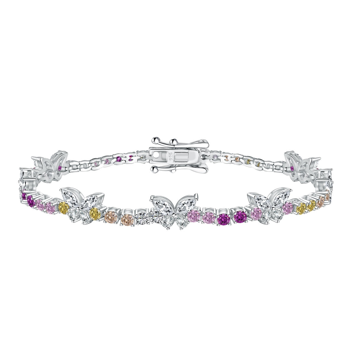 [Rosla]Ornate Colorful Butterfly Shape Round Cut Daily Bracelet