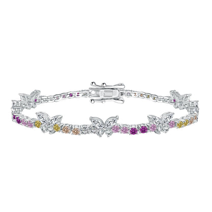 [Rosla]Ornate Colorful Butterfly Shape Round Cut Daily Bracelet