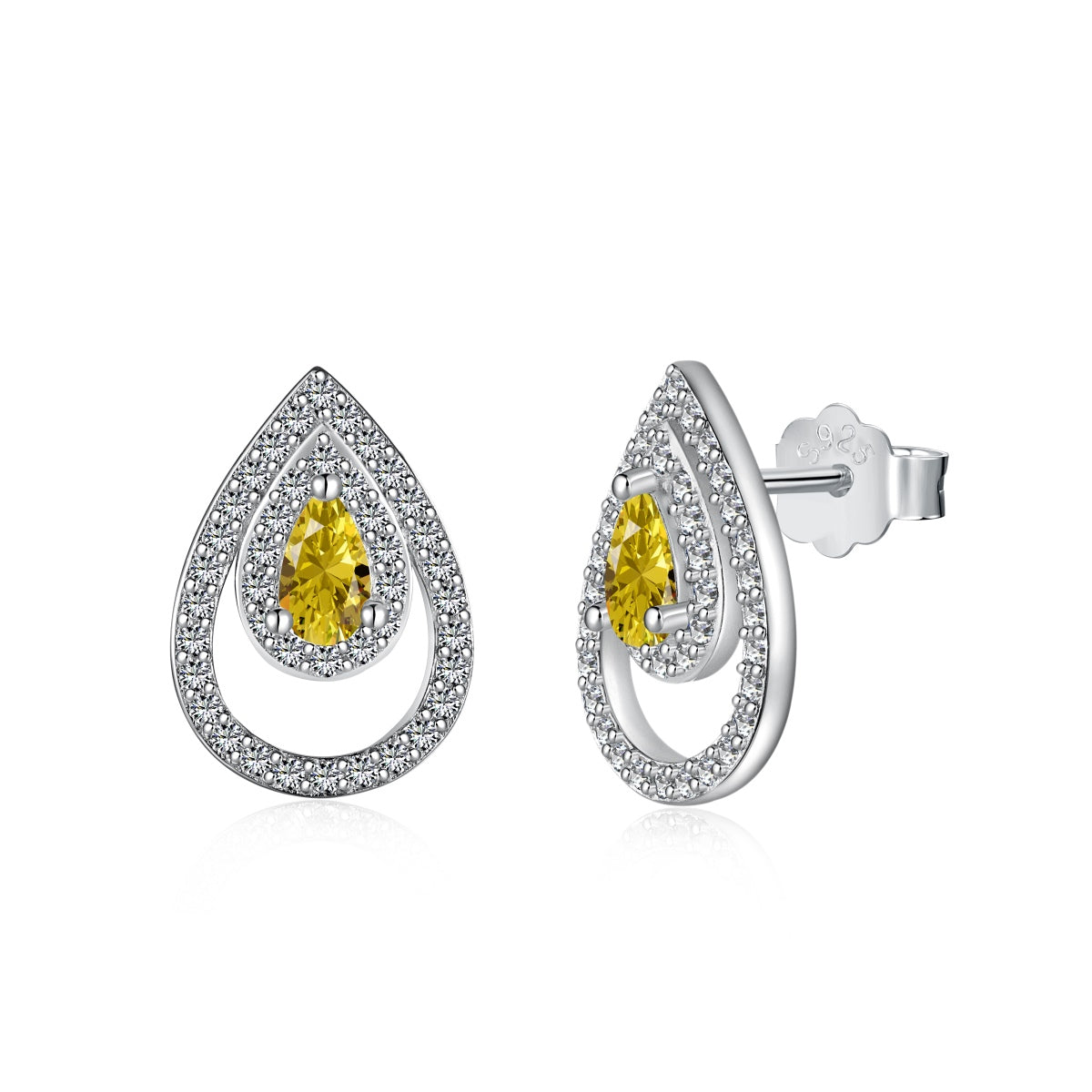 [Rosla]Sparkling Delicate Water Drop Shape Daily Earrings