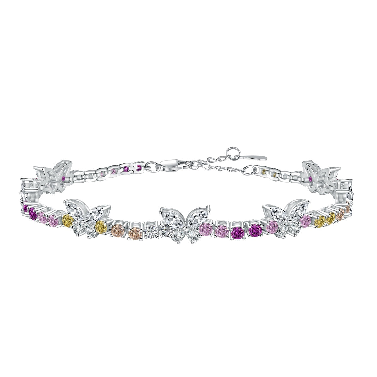 [Rosla]Ornate Colorful Butterfly Shape Round Cut Daily Bracelet